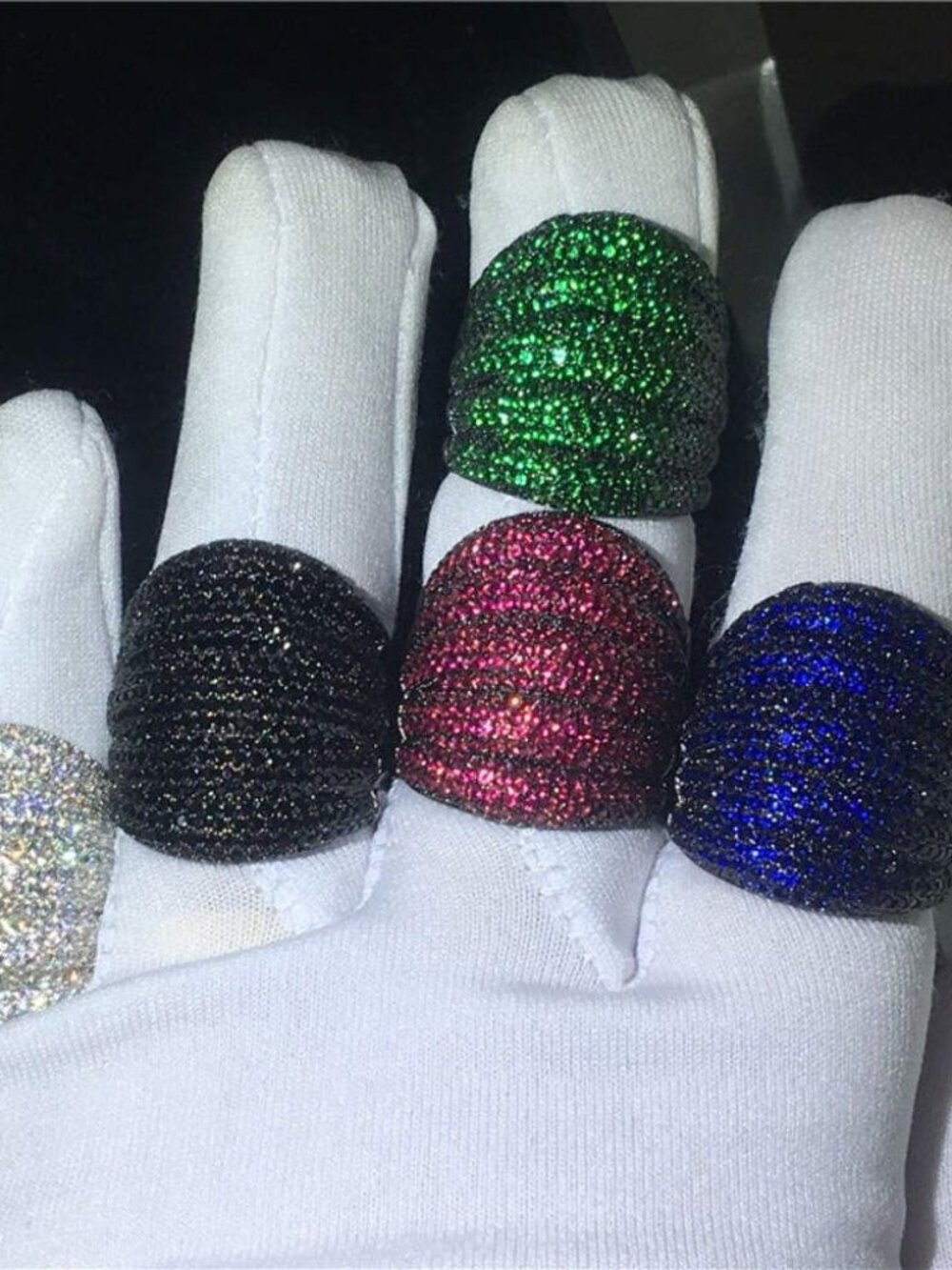 S925 sterling silver Luxury Pave Lab grown gemstone rings unisex